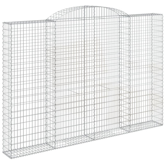 Gabione mit Hochbogen 300x30x200/220 cm Verzinktes Eisen