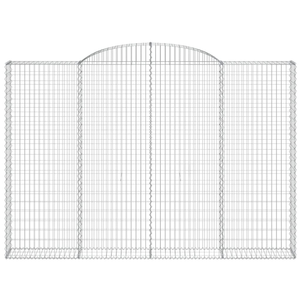Gabione mit Hochbogen 300x30x200/220 cm Verzinktes Eisen