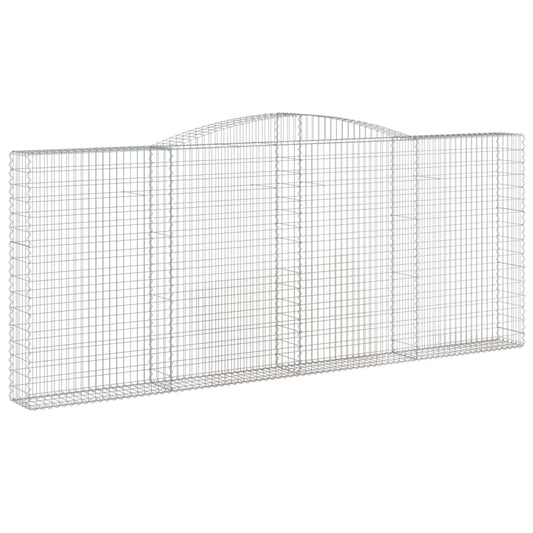 Gabione mit Hochbogen 400x30x160/180 cm Verzinktes Eisen