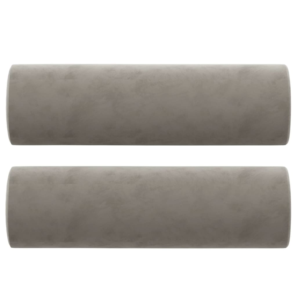 2-Sitzer-Sofa mit Kissen Hellgrau 120 cm Samt