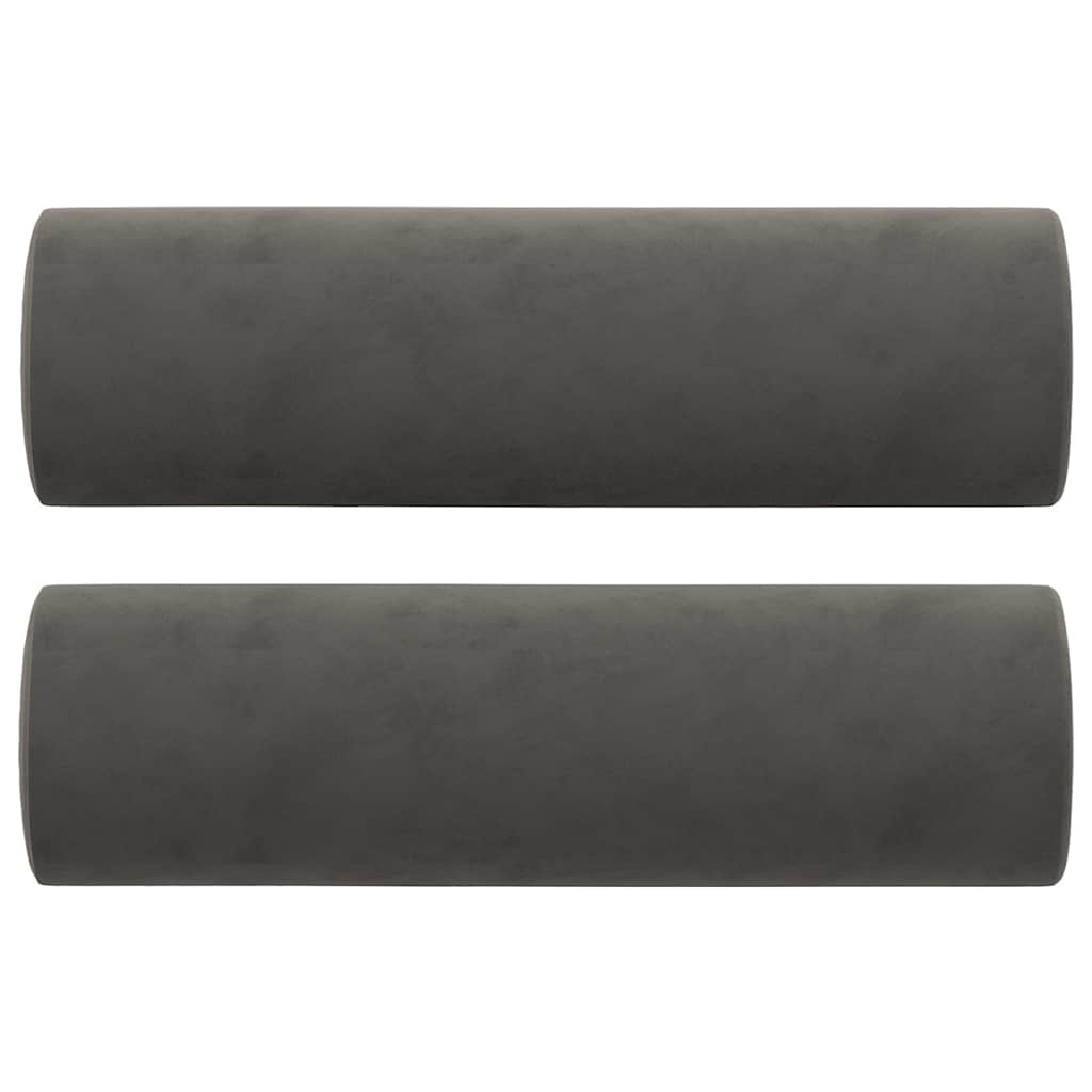 2-Sitzer-Sofa mit Kissen Dunkelgrau 120 cm Samt