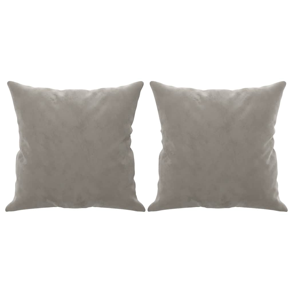 2-Sitzer-Sofa mit Kissen Hellgrau 120 cm Samt