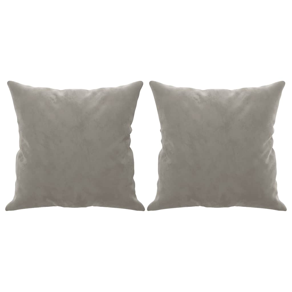 2-Sitzer-Sofa mit Kissen Hellgrau 140 cm Samt