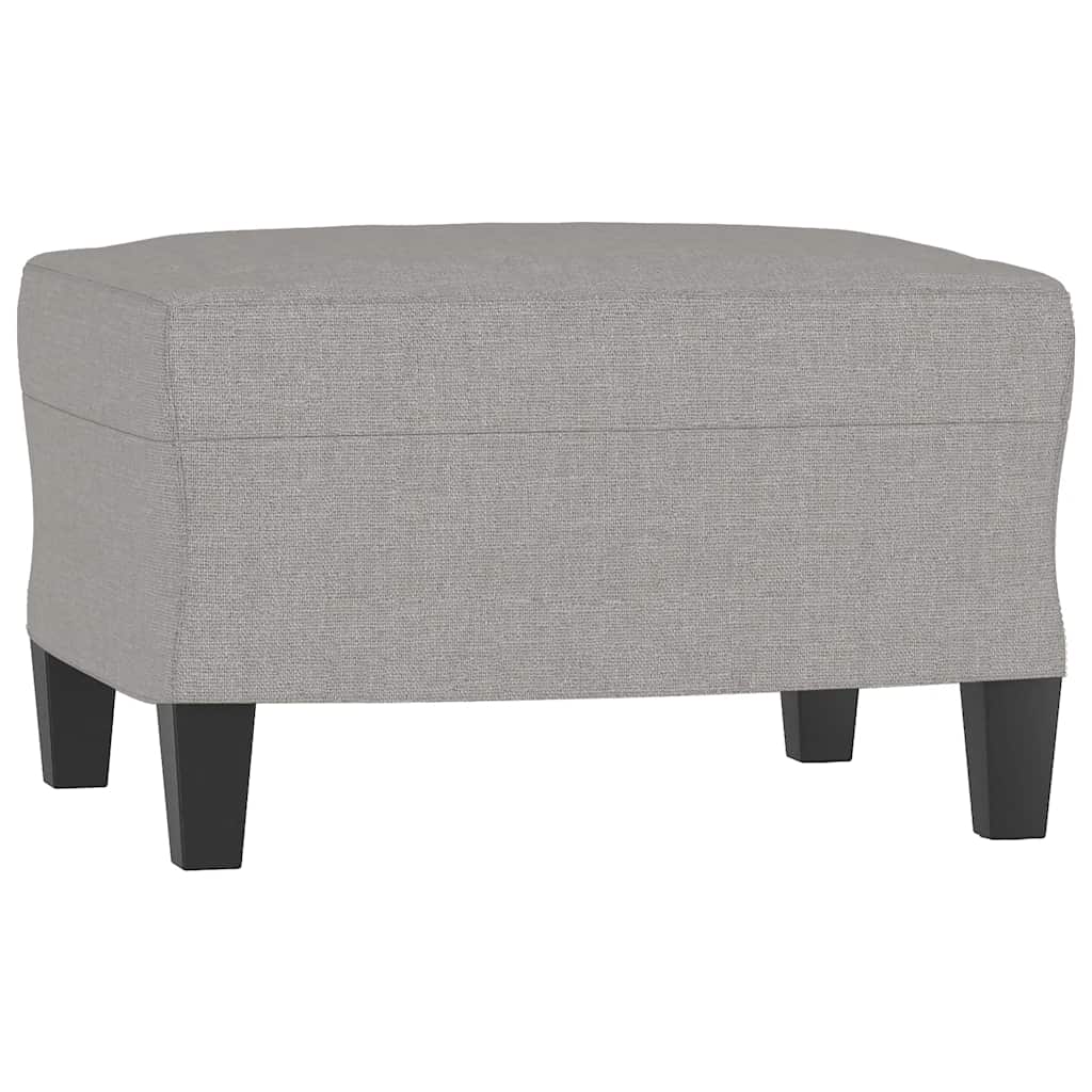 3-Sitzer-Sofa mit Hocker Hellgrau 180 cm Stoff