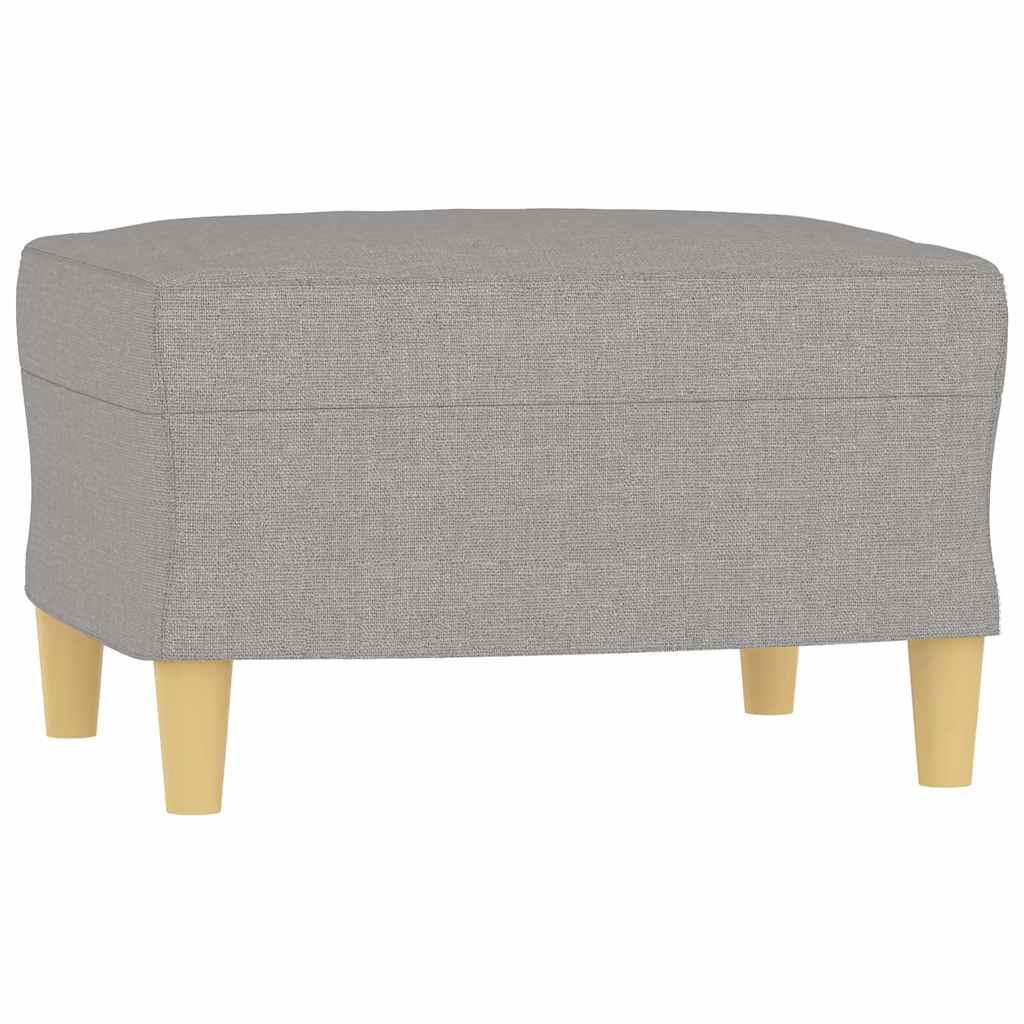 3-Sitzer-Sofa mit Hocker Hellgrau 180 cm Stoff