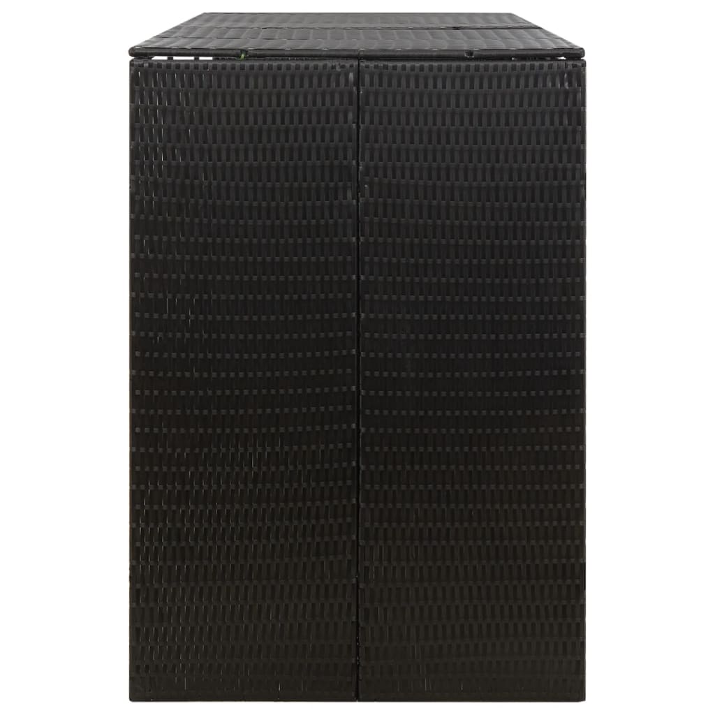 Mülltonnenbox für 3 Tonnen Schwarz 207x80x117 cm Poly Rattan