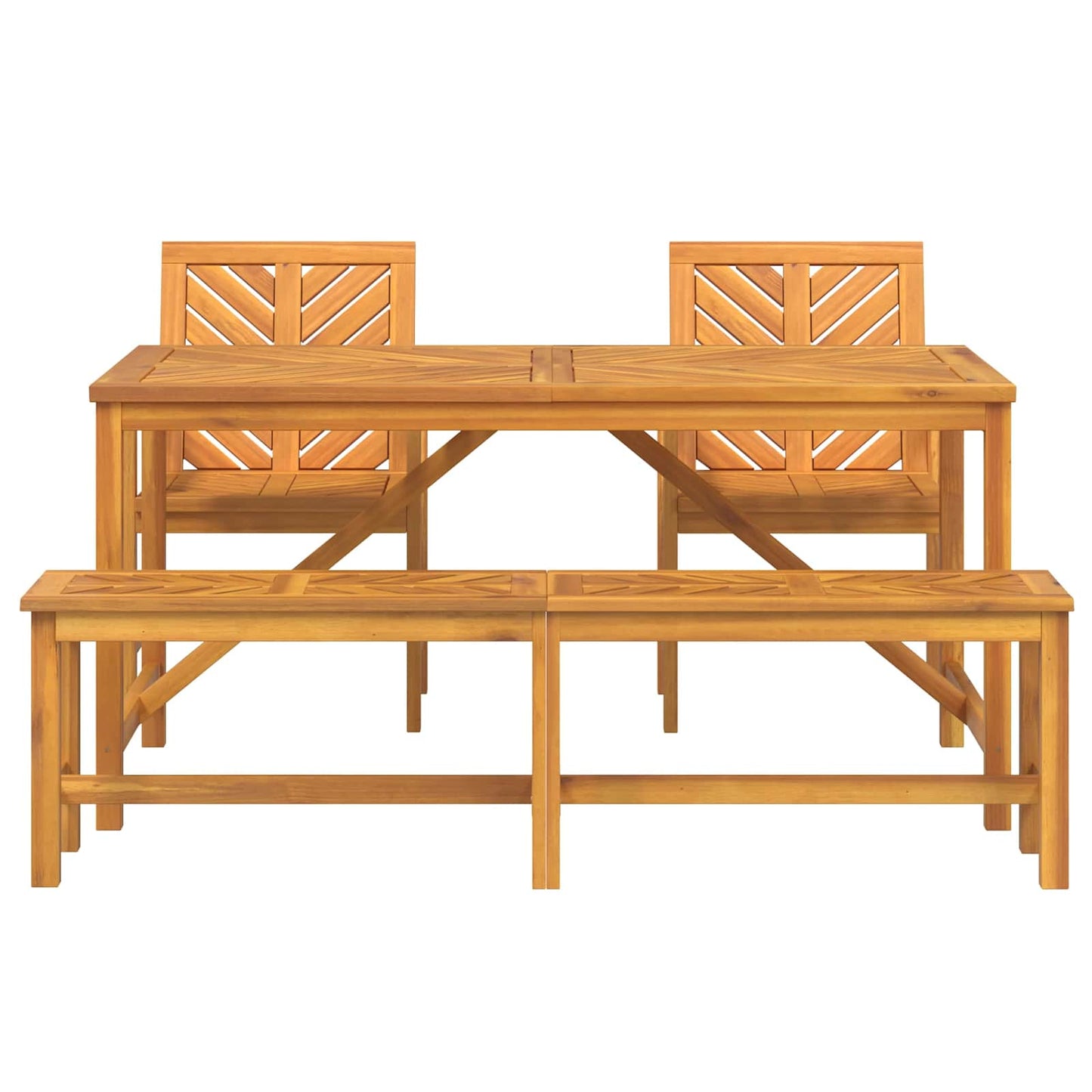 Garten Essgruppe 4 pcs Braun Massivholz Akazie