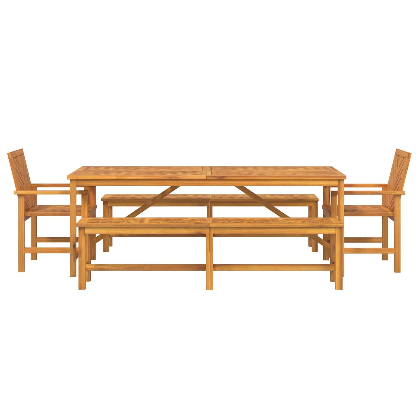 Garten Essgruppe 5 pcs Braun Massivholz Akazie