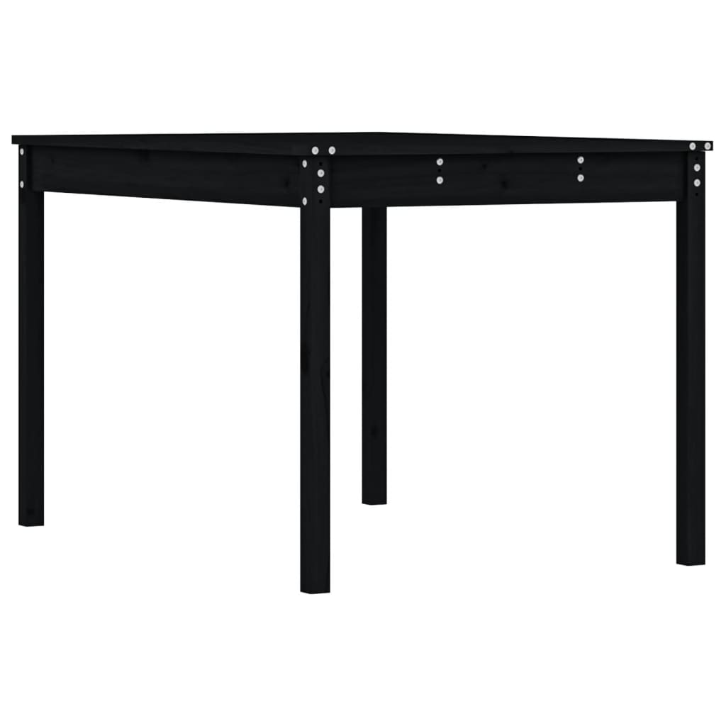 Gartentisch Schwarz 121x82,5x76 cm Massivholz Kiefer