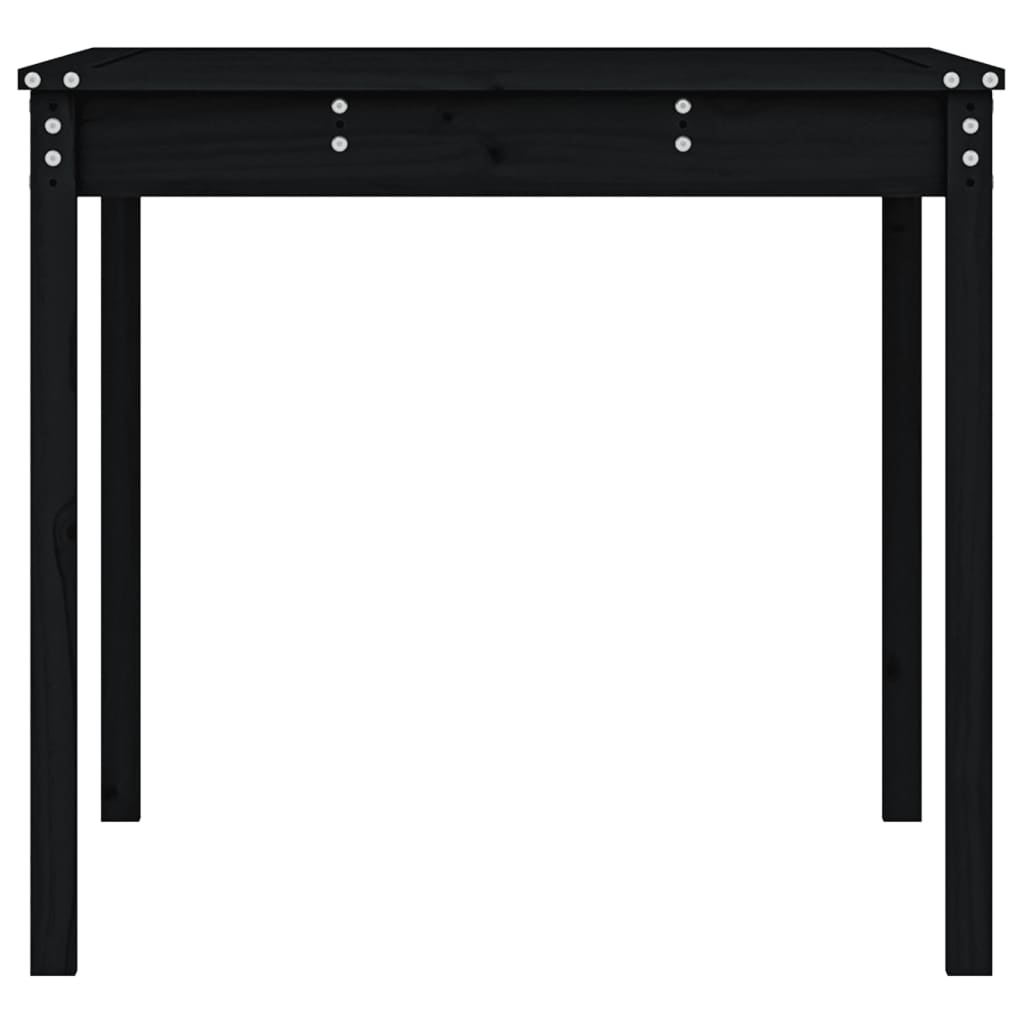 Gartentisch Schwarz 121x82,5x76 cm Massivholz Kiefer