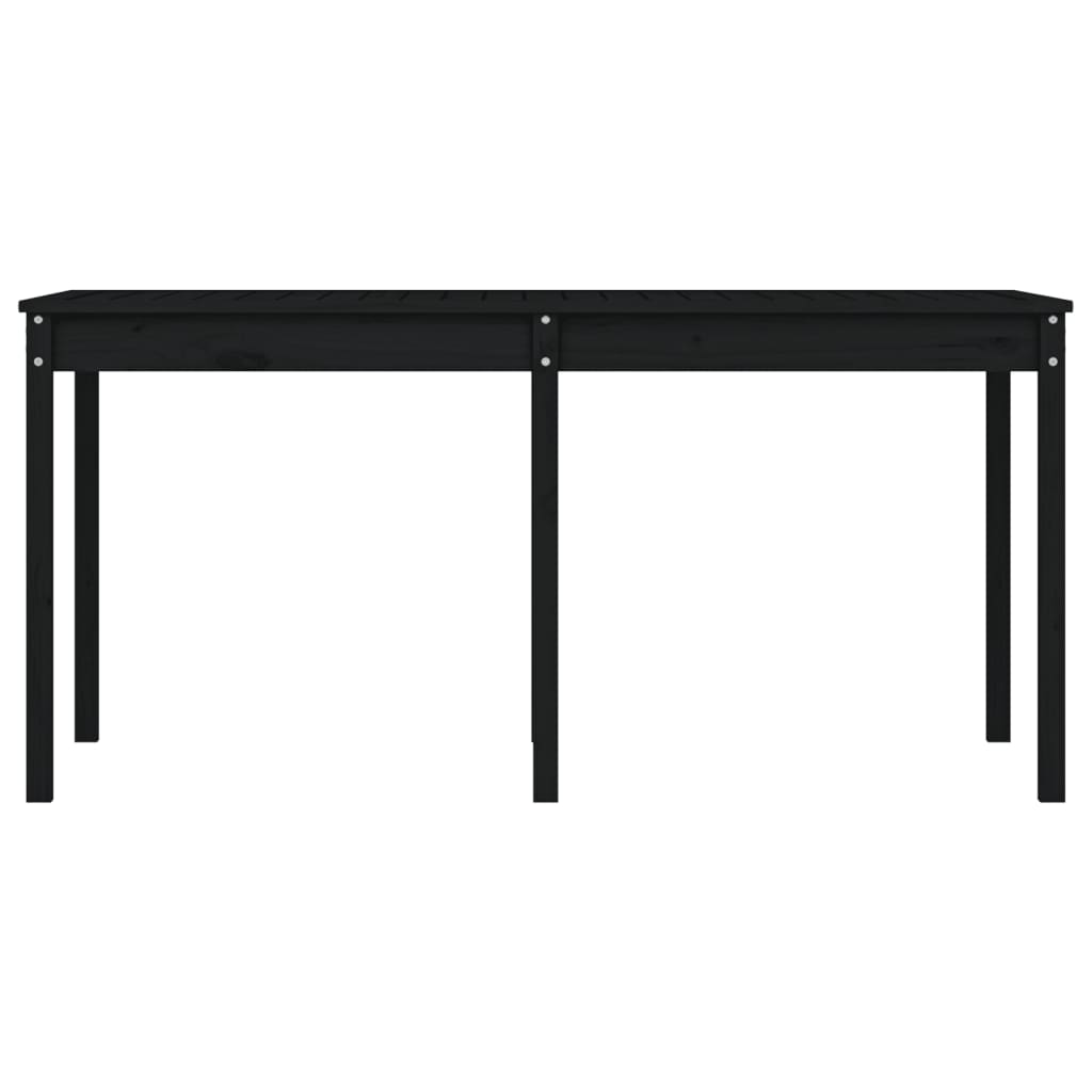 Gartentisch Schwarz 159,5x82,5x76 cm Massivholz Kiefer