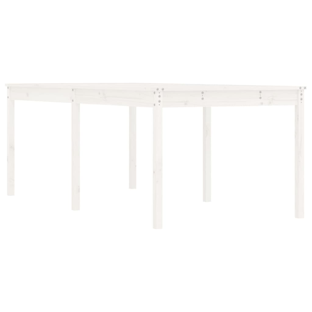Gartentisch Weiß 203,5x100x76 cm Massivholz Kiefer