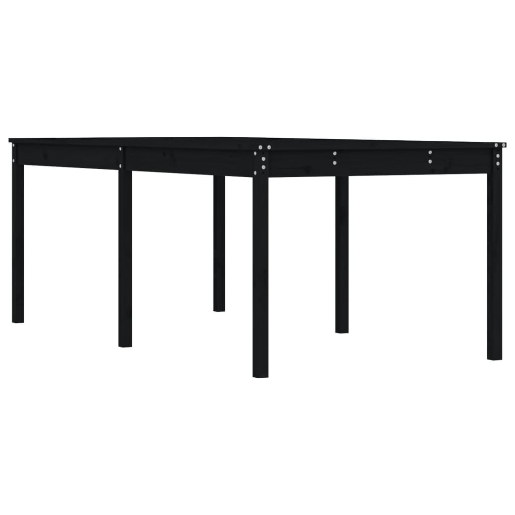 Gartentisch Schwarz 203,5x100x76 cm Massivholz Kiefer