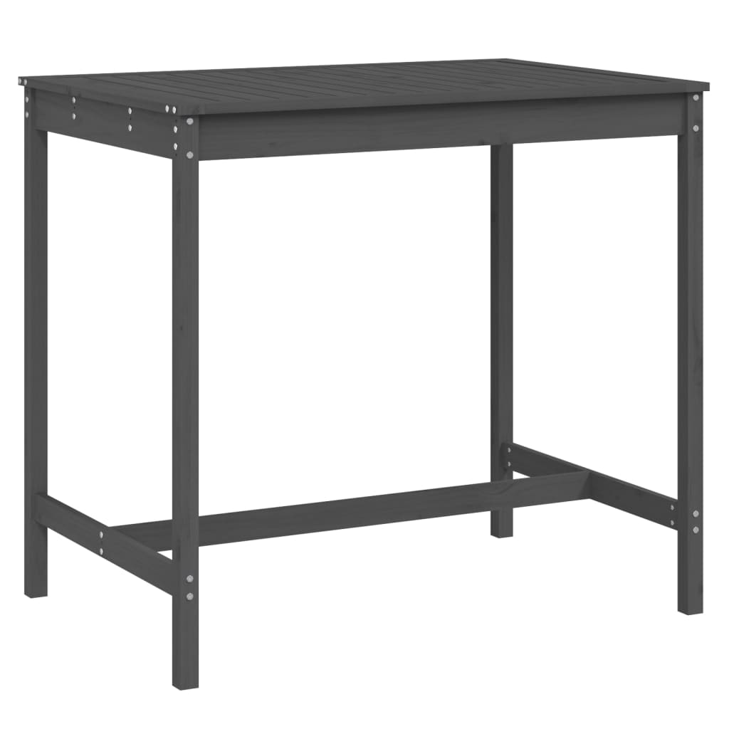 Gartentisch Grau 121x82,5x110 cm Massivholz Kiefer