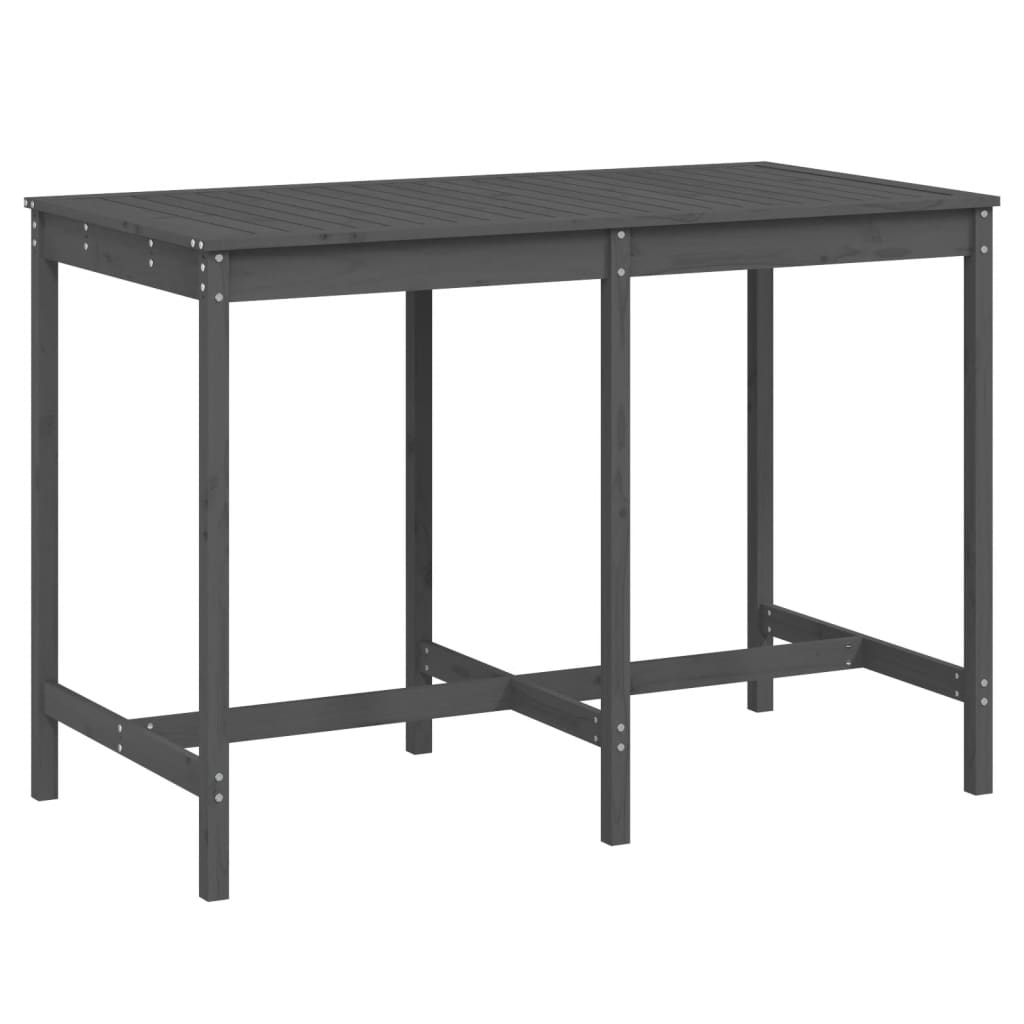 Gartentisch Grau 159,5x82,5x110 cm Massivholz Kiefer