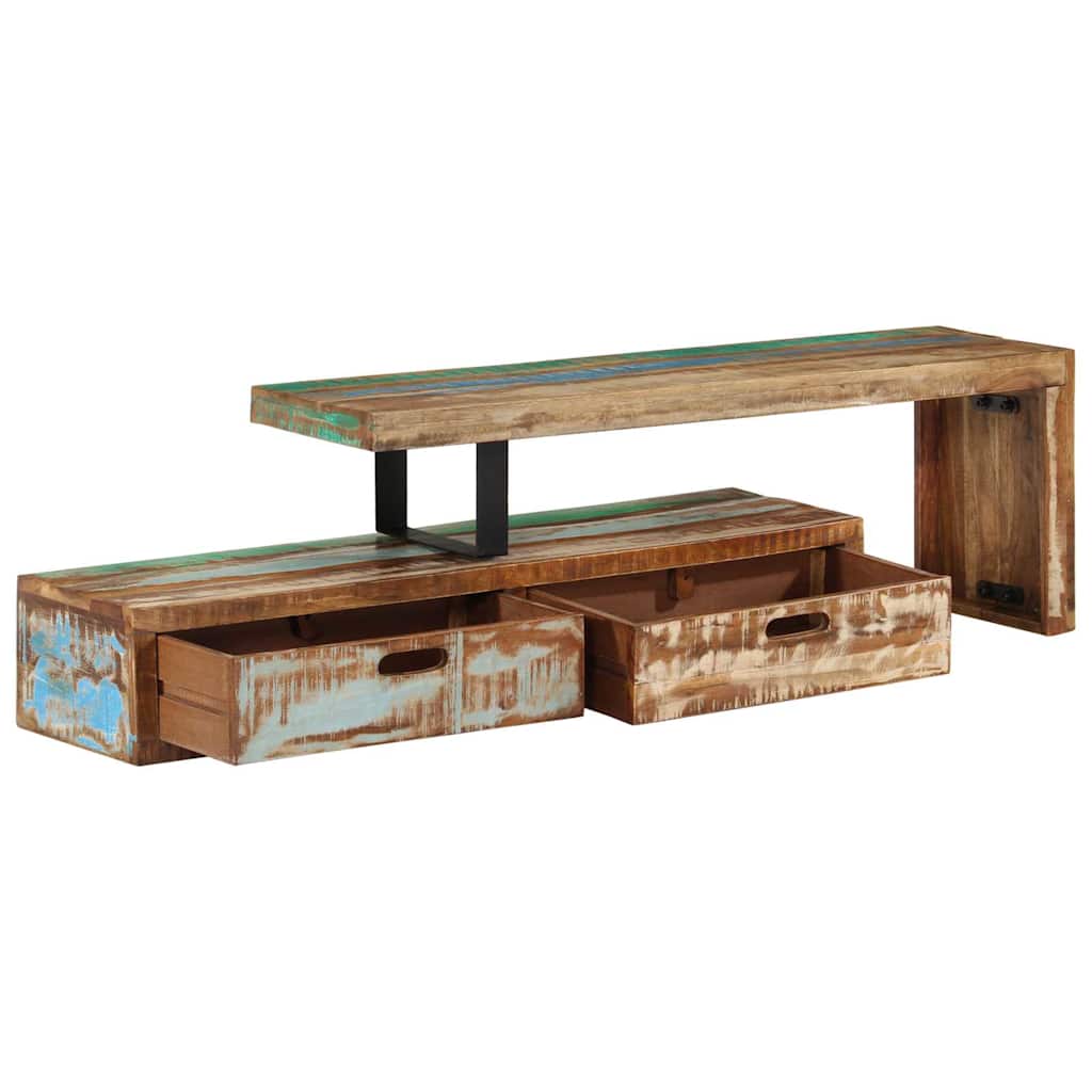 TV-Ständer (118-200) x 30 x 40 cm Massivholz Altholz
