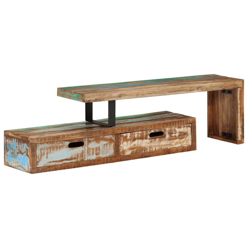 TV-Ständer (118-200) x 30 x 40 cm Massivholz Altholz