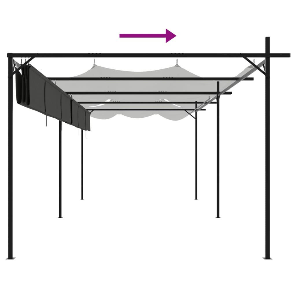 Pergola mit Schiebedach Anthrazit 589x292x230 cm