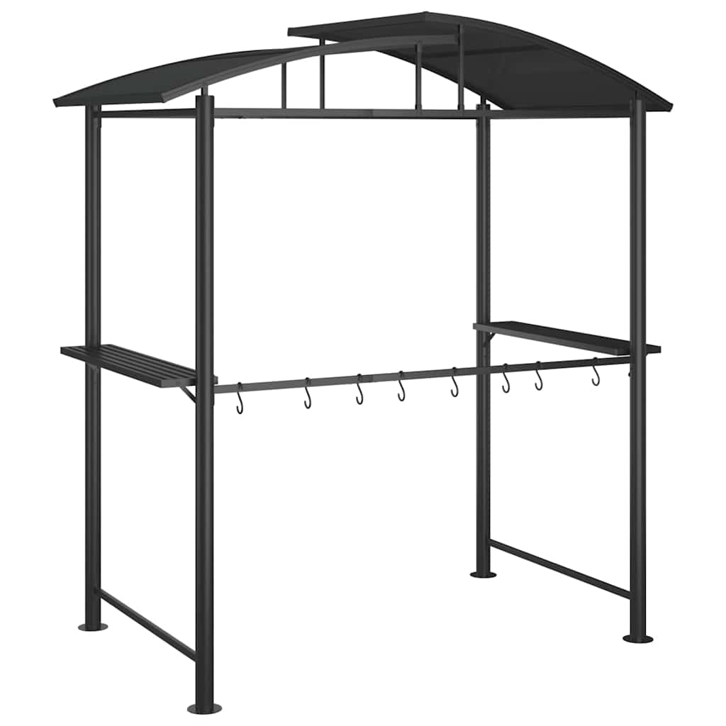 Grillpavillon mit Seitenregalen Anthrazit 210x114x230 cm Stahl
