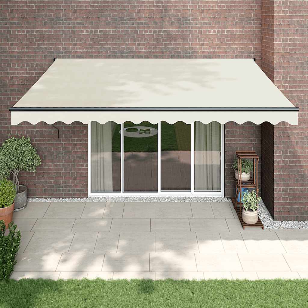 Markise Einziehbar Creme 4x3 m Stoff und Aluminium