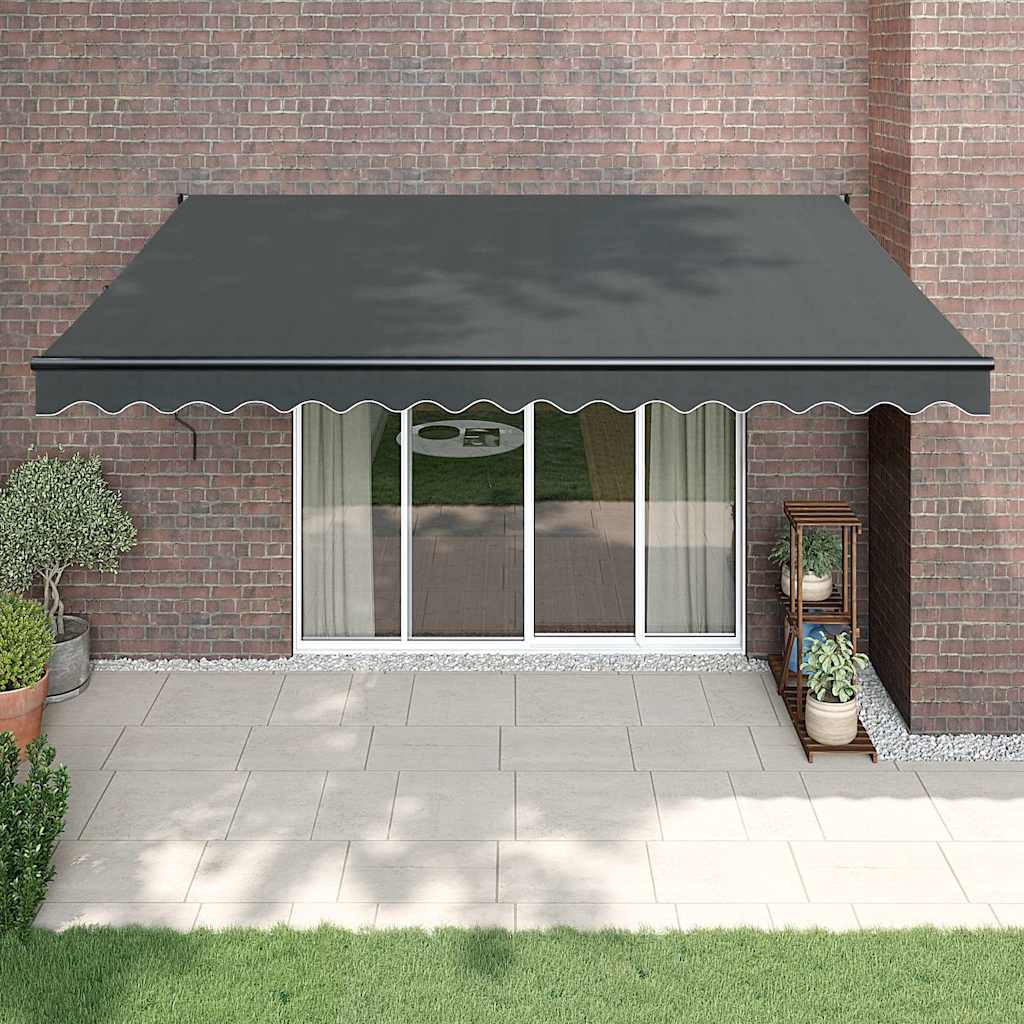 Markise Einziehbar Anthrazit 4,5x3 m Stoff und Aluminium
