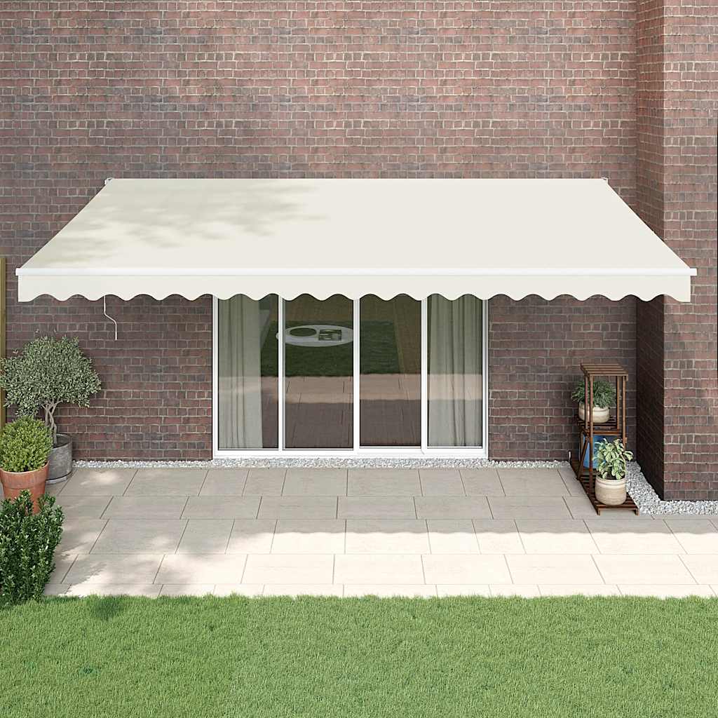 Elektrische Markise mit Kurbel Creme 5x3 m