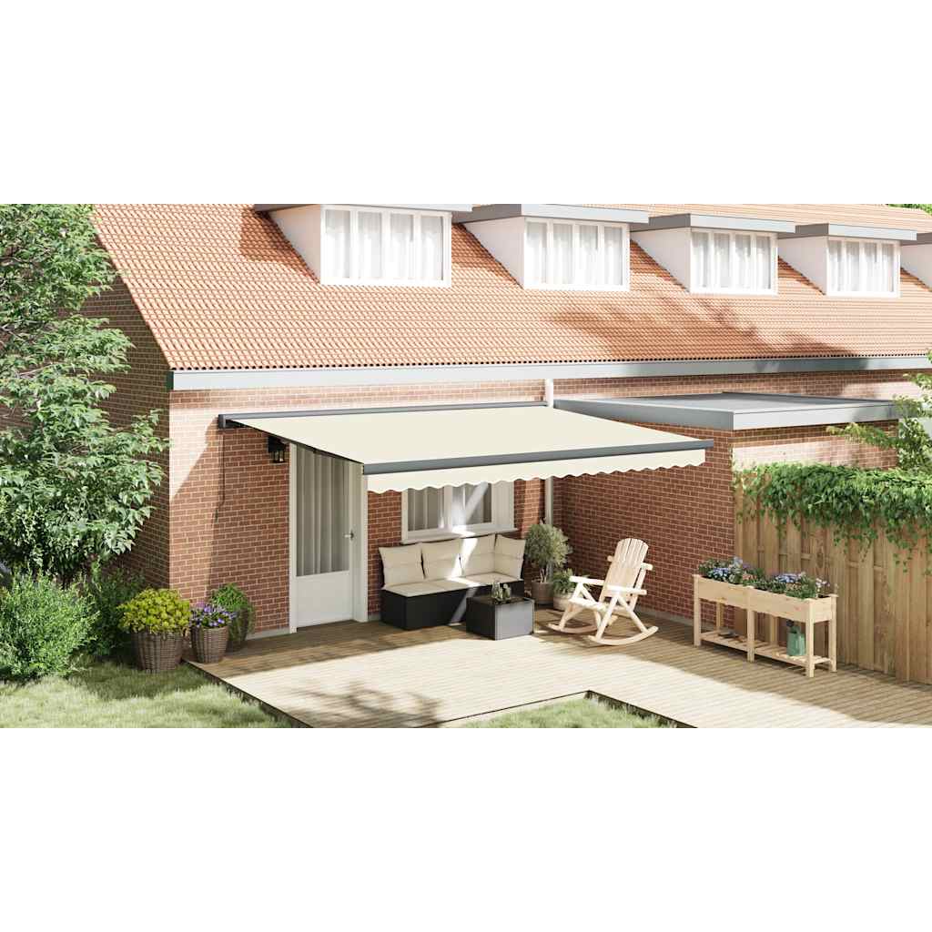 Markise Einziehbar Creme 4x3 m Stoff und Aluminium