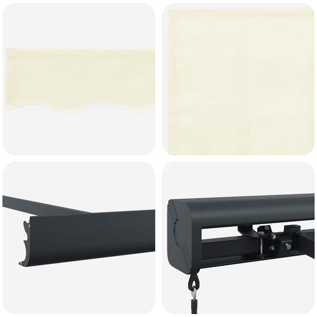 Markise Einziehbar Creme 4x3 m Stoff und Aluminium