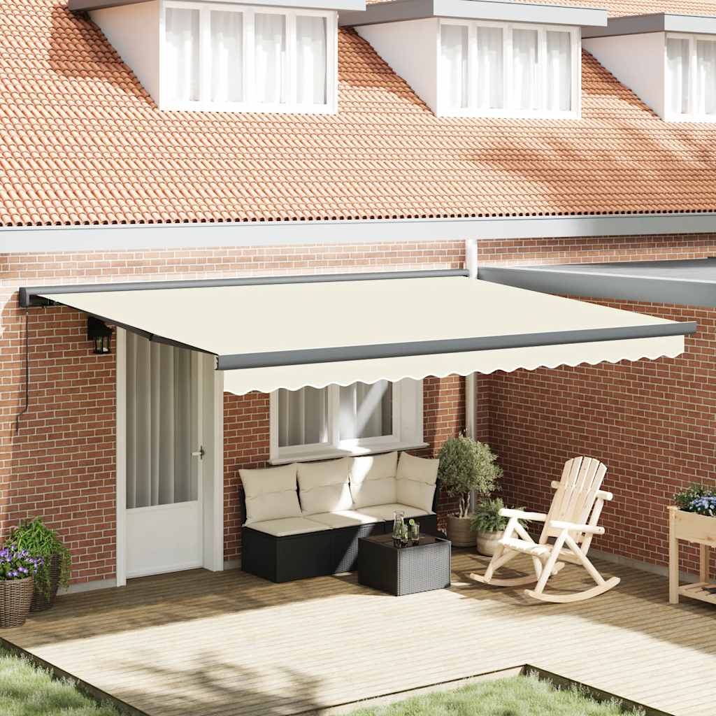 Markise Einziehbar Creme 4x3 m Stoff und Aluminium