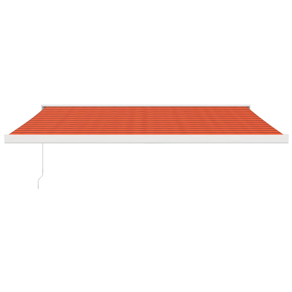 Markise Einziehbar Orange und Braun 4x3 m Stoff & Aluminium
