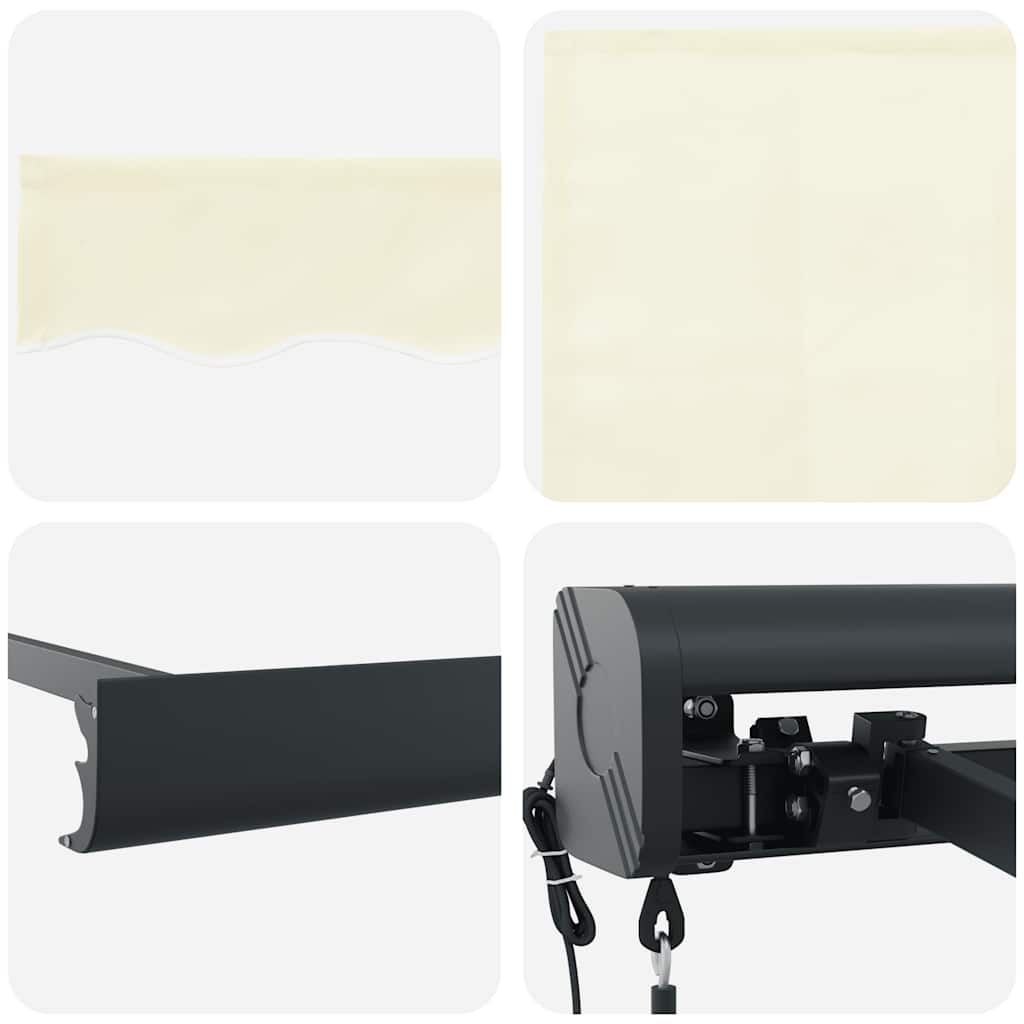 Markise Einziehbar Creme 4x3 m Stoff und Aluminium