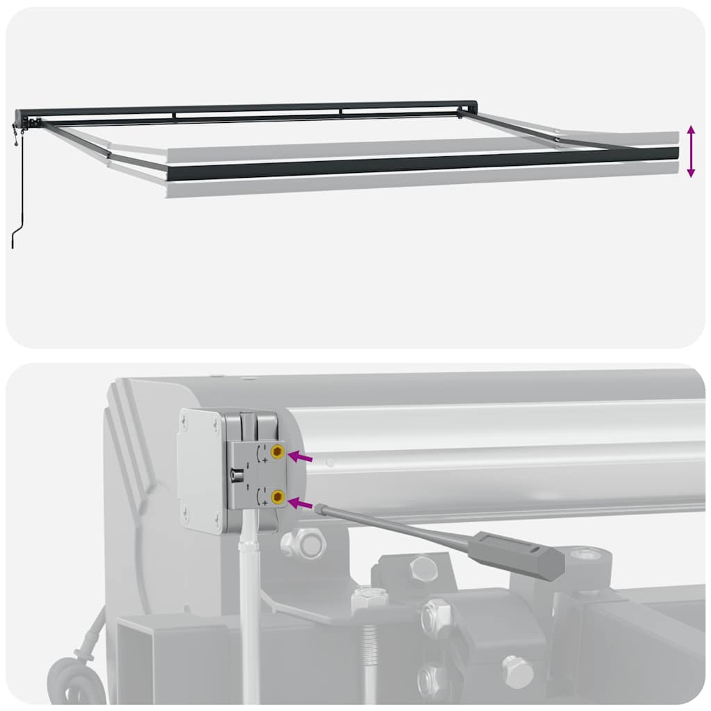 Markise Einziehbar Gelb und Weiß 4x3 m Stoff und Aluminium