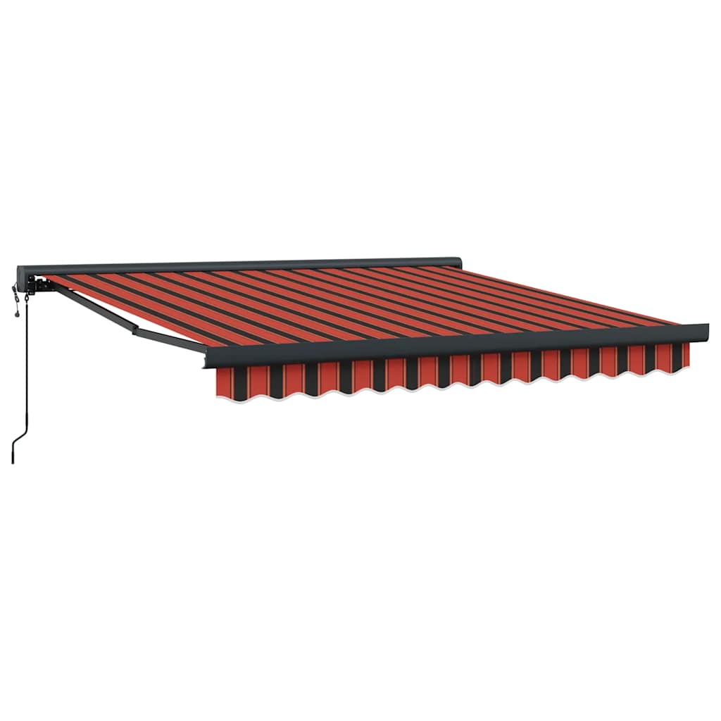 Markise Einziehbar Orange und Braun 3,5x2,5 m Stoff & Aluminium
