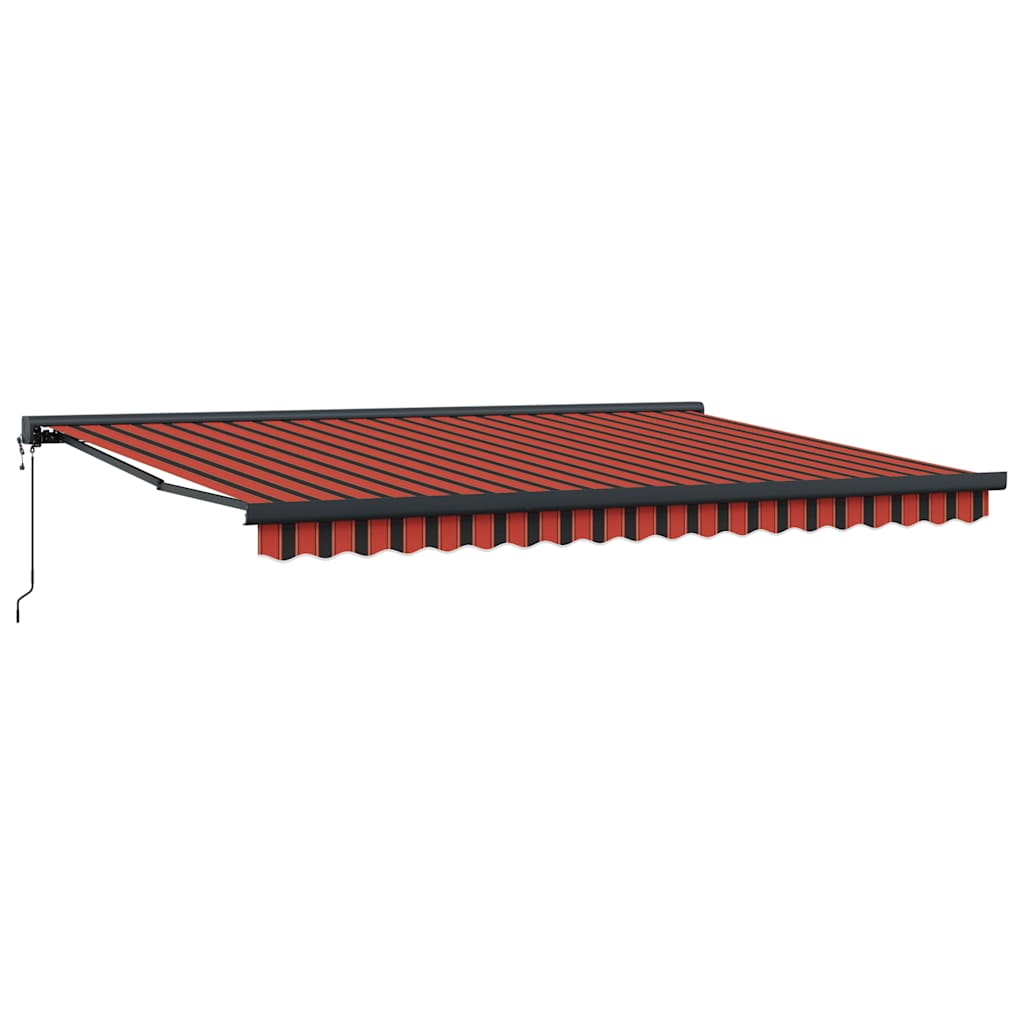 Markise Einziehbar Orange und Braun 4,5x3 m Stoff und Aluminium