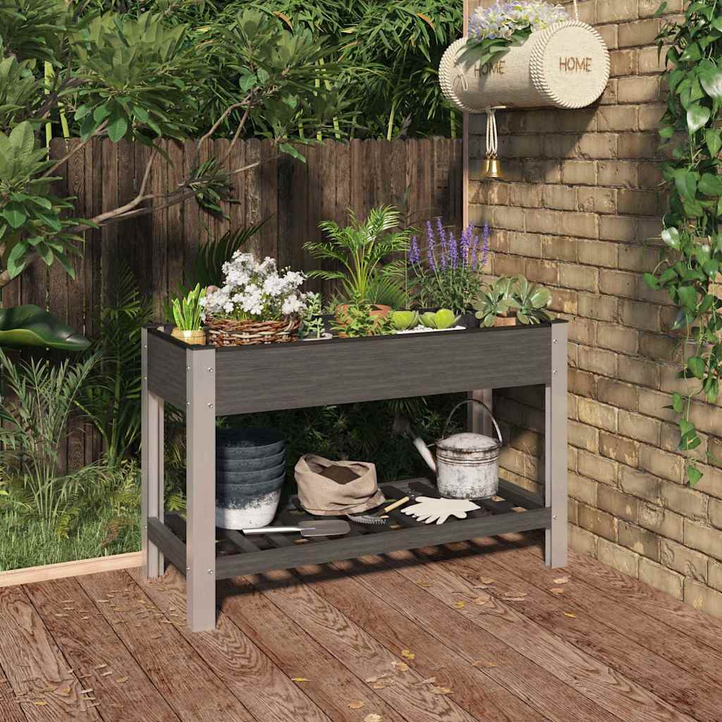 Garten-Hochbeet mit Ablage Grau 120x50x75 cm WPC