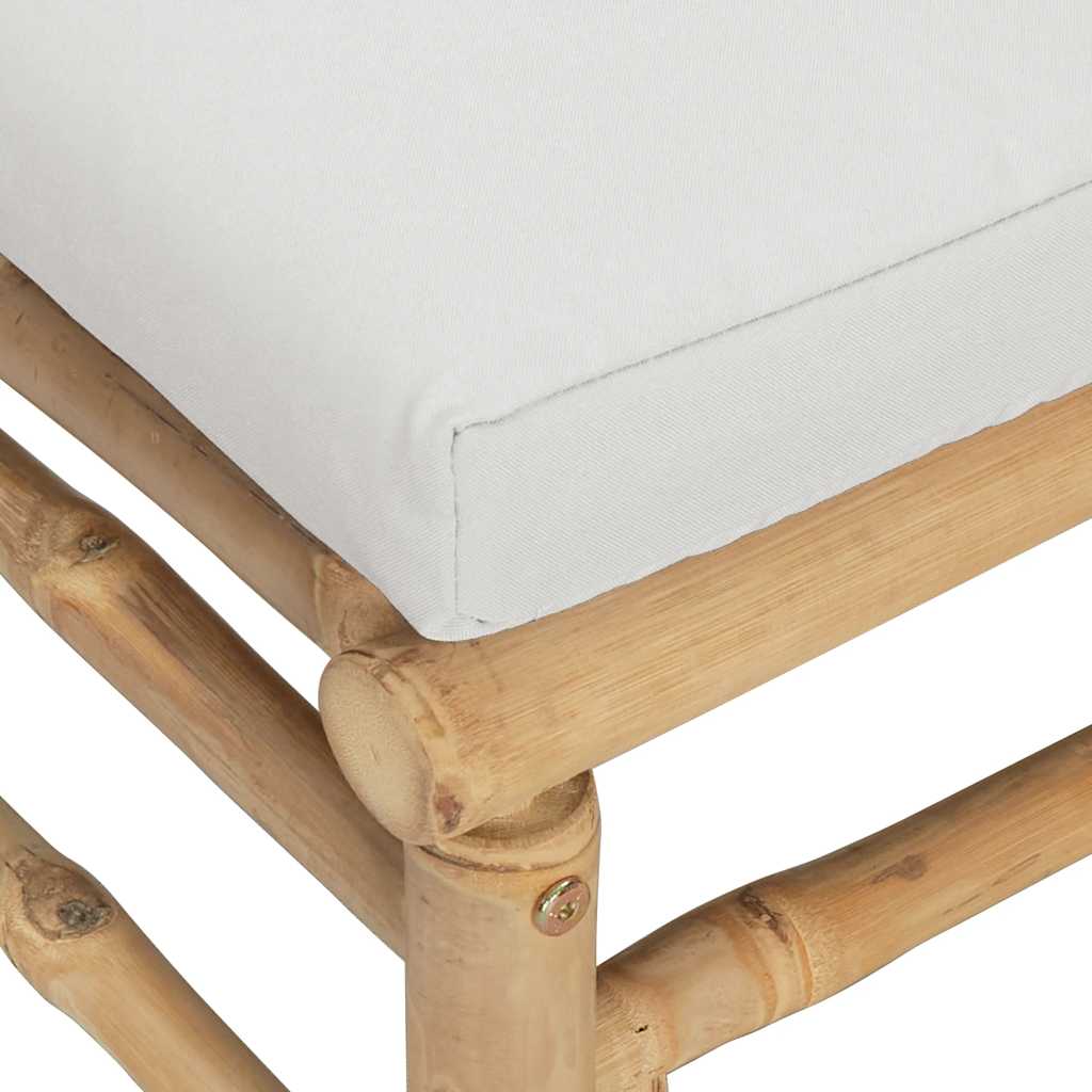 Garten-Mittelsofa mit Hellgrauen Kissen Bambus