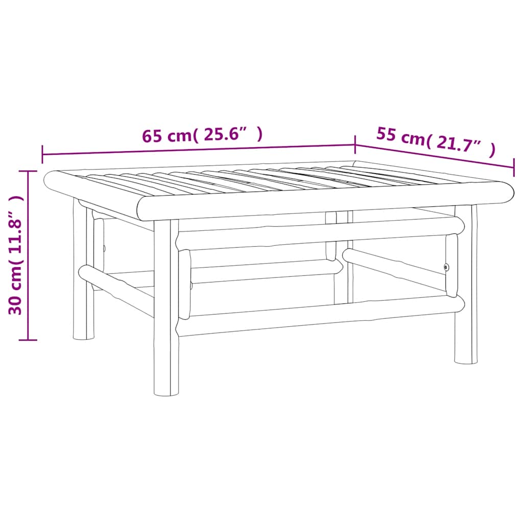 3-tlg. Garten-Lounge-Set mit Grünen Kissen Bambus