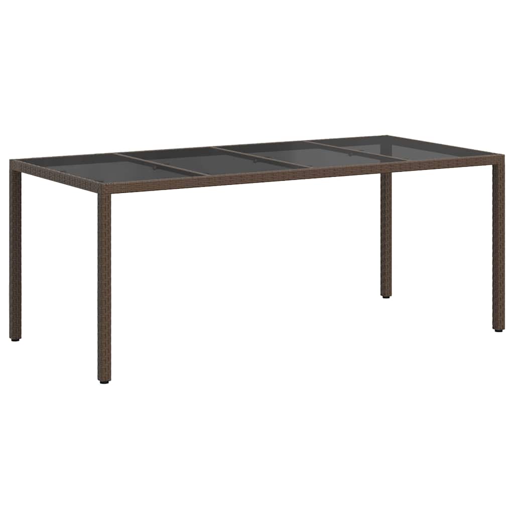 Gartentisch Braun 190 x 90 x 75 cm Poly-Rattan