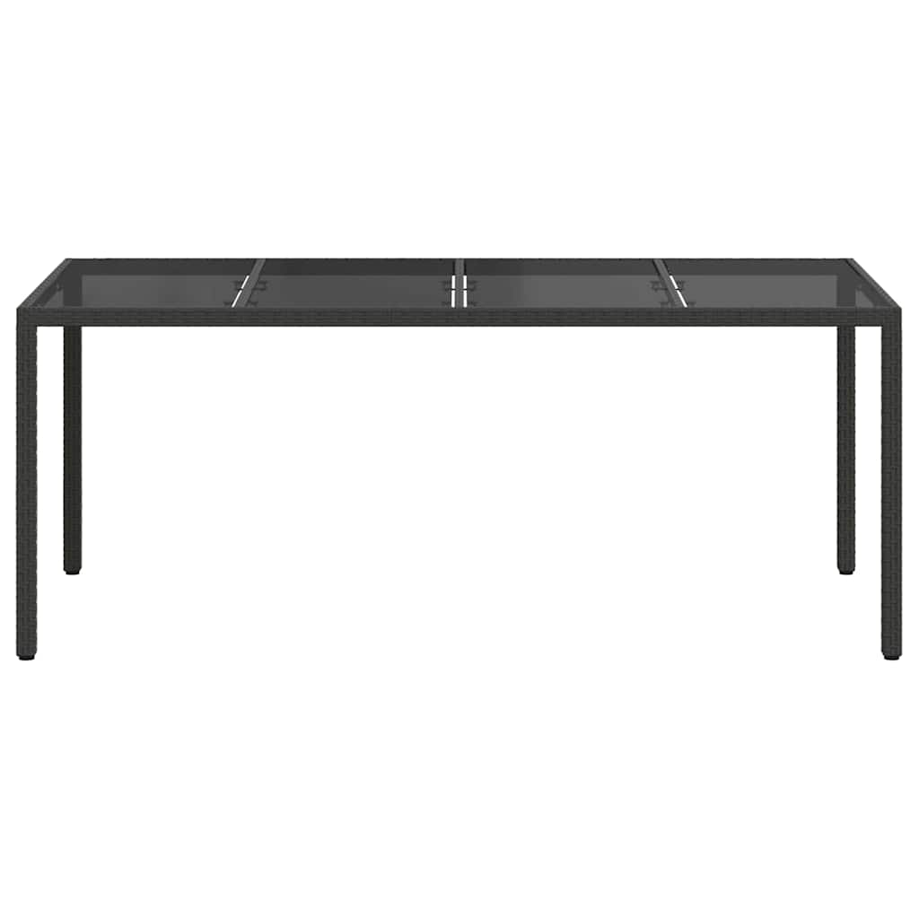 Gartentisch Schwarz 190 x 90 x 75 cm Poly-Rattan
