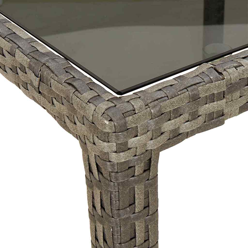 Gartentisch Grau 190 x 90 x 75 cm Poly-Rattan