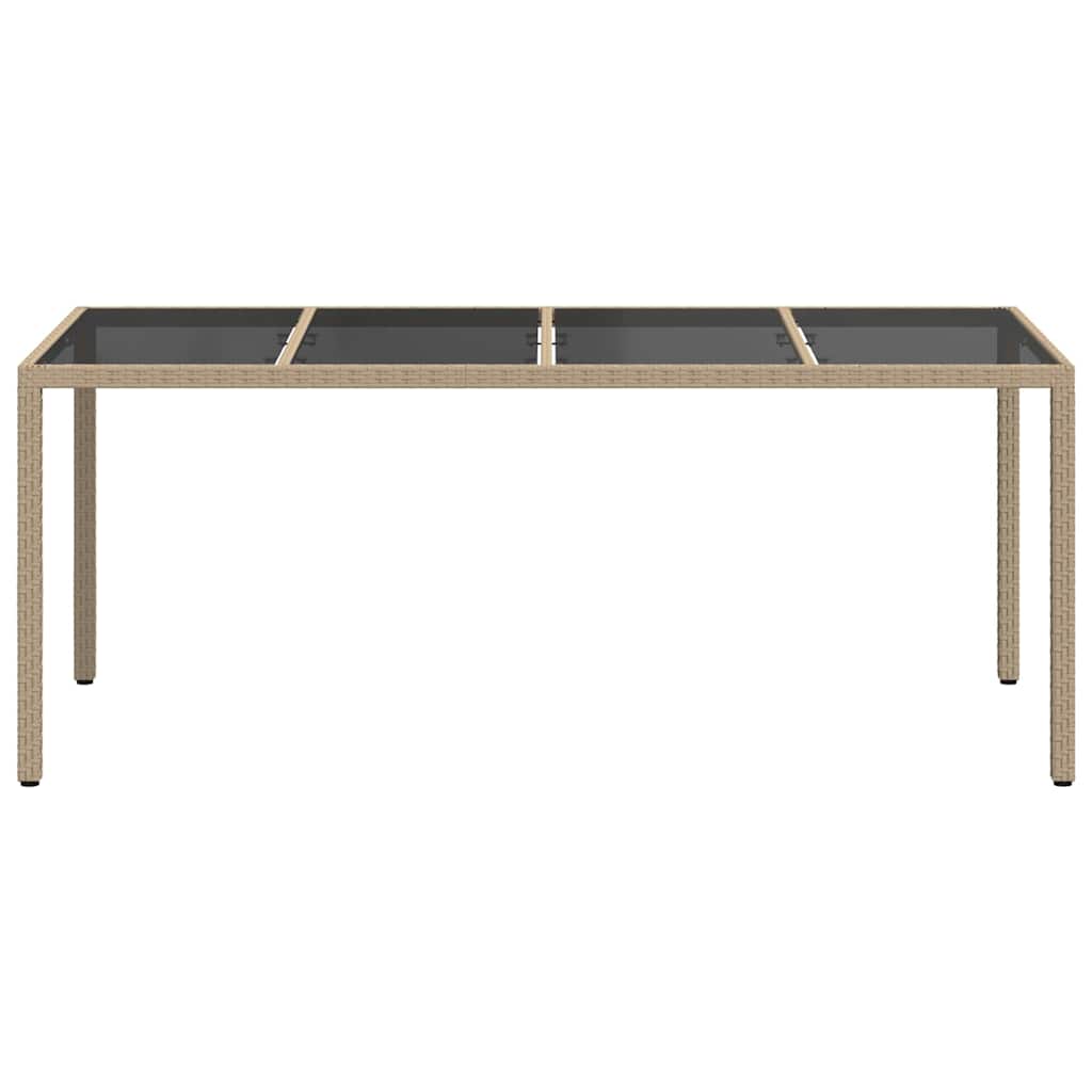 Gartentisch Beige 190 x 90 x 75 cm Poly-Rattan