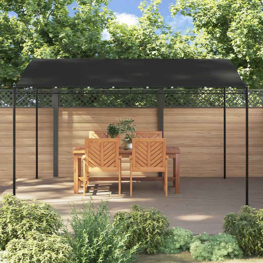 Markise Anthrazit 4x3 m 180 g/m² Stoff und Stahl
