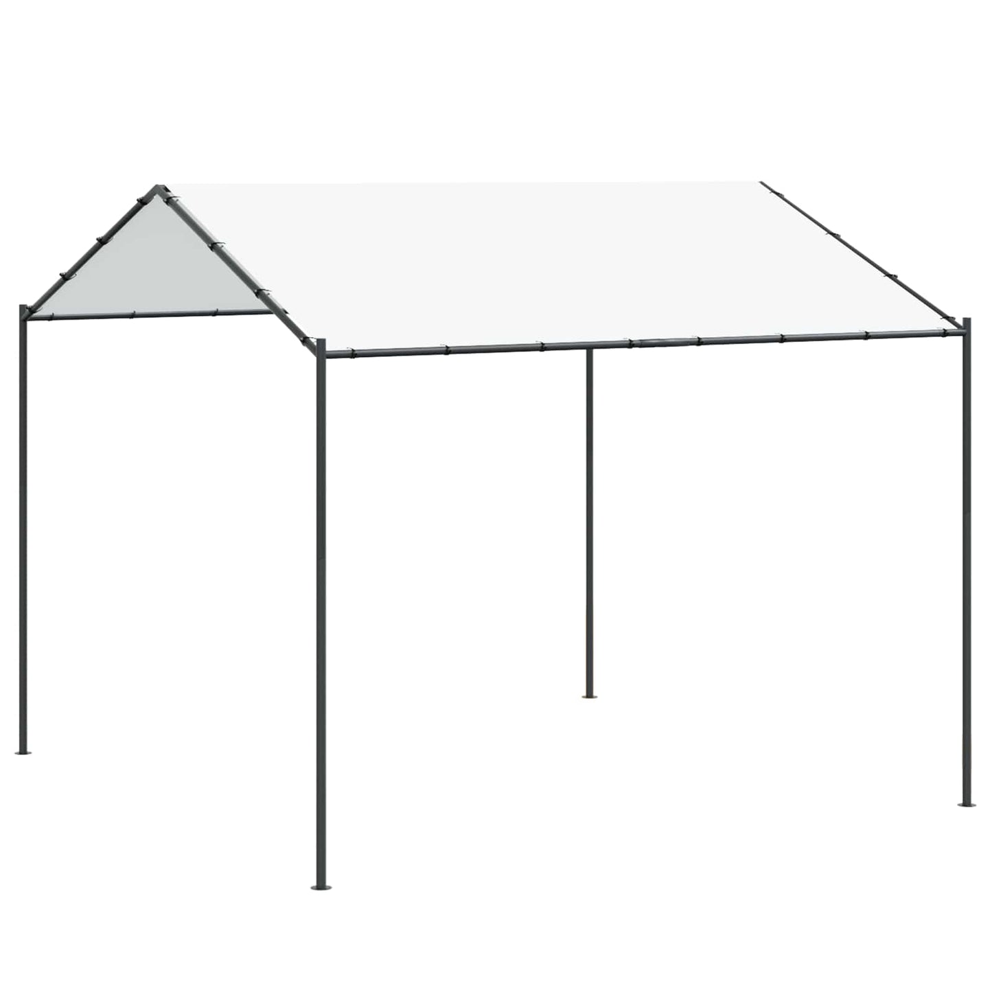 Pavillon Weiß 4 x 4 x 2,6 m Stahl und Polyester
