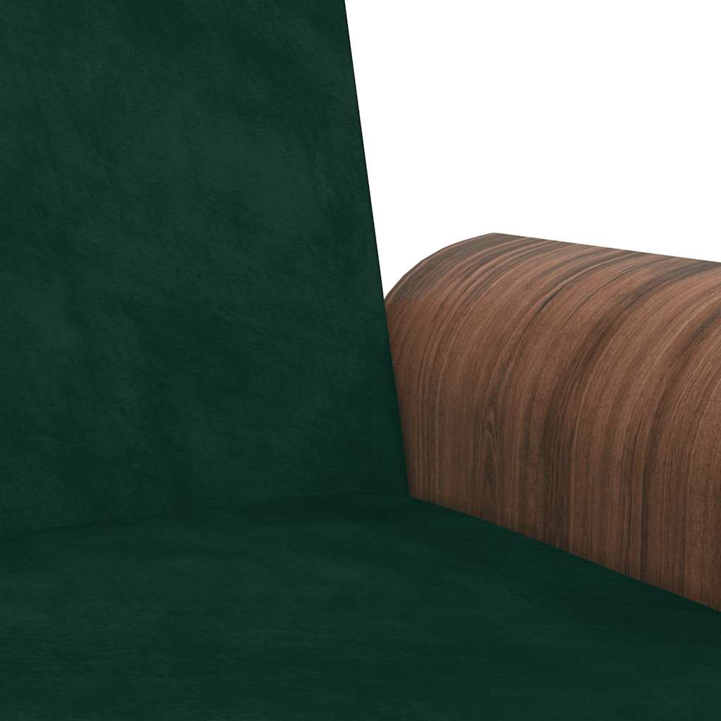 Schlafsofa mit Getränkehaltern Dunkelgrün Samt
