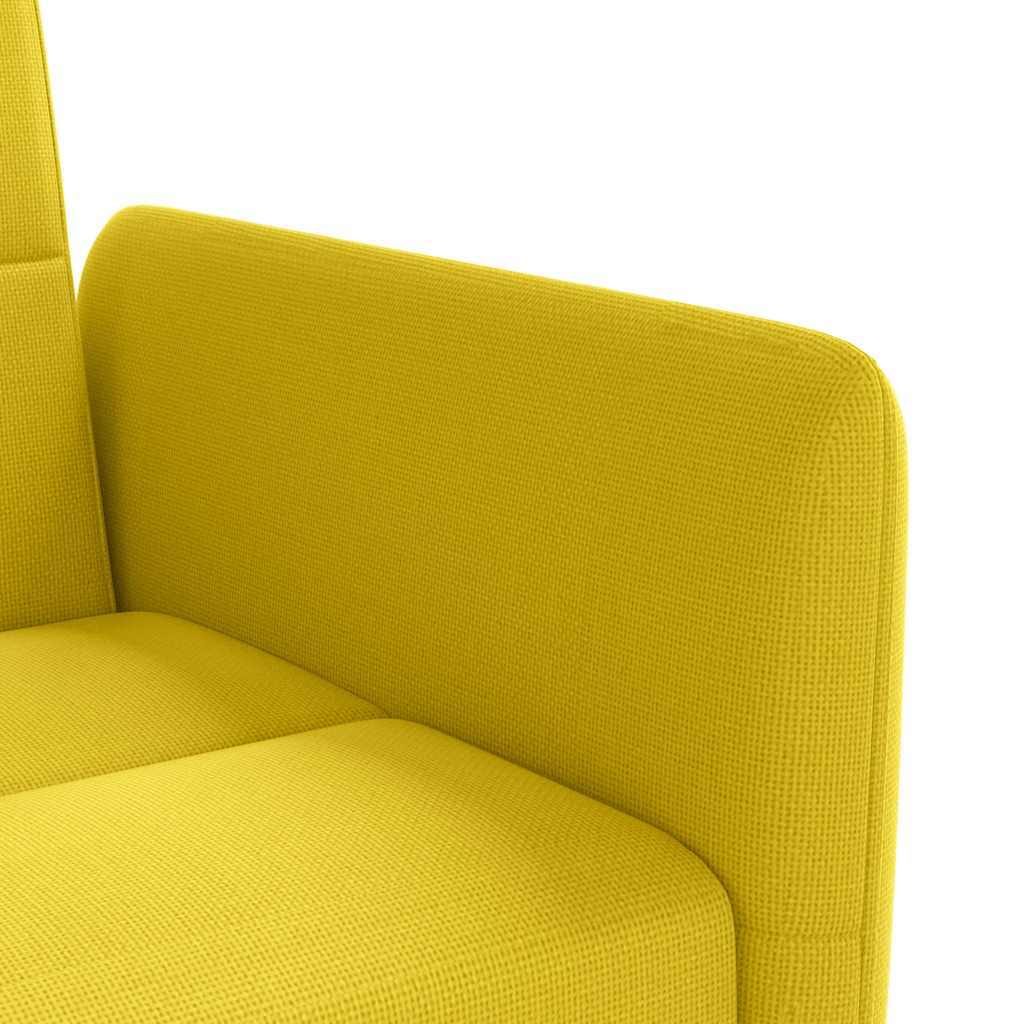 Schlafsofa mit Getränkehaltern Hellgelb Stoff