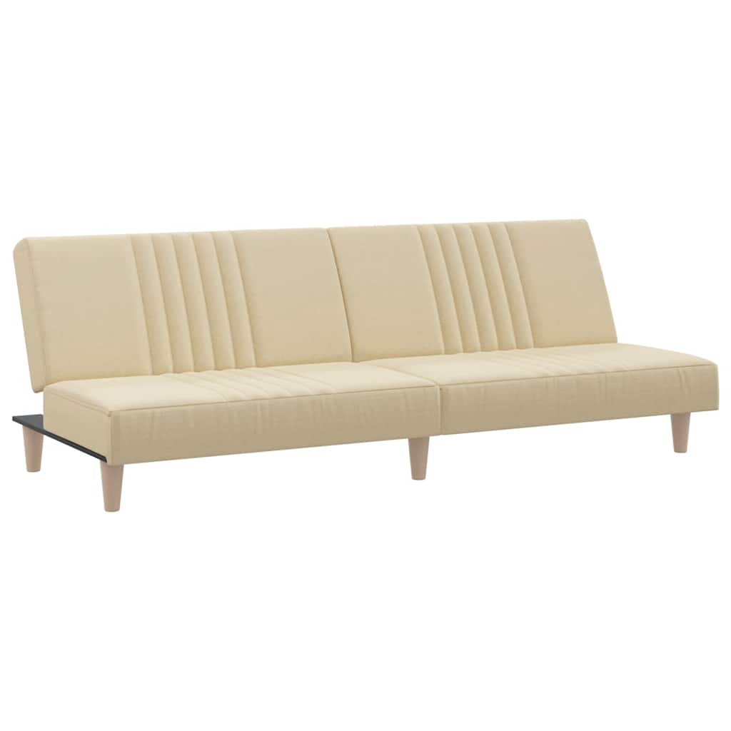 Schlafsofa Creme Stoff
