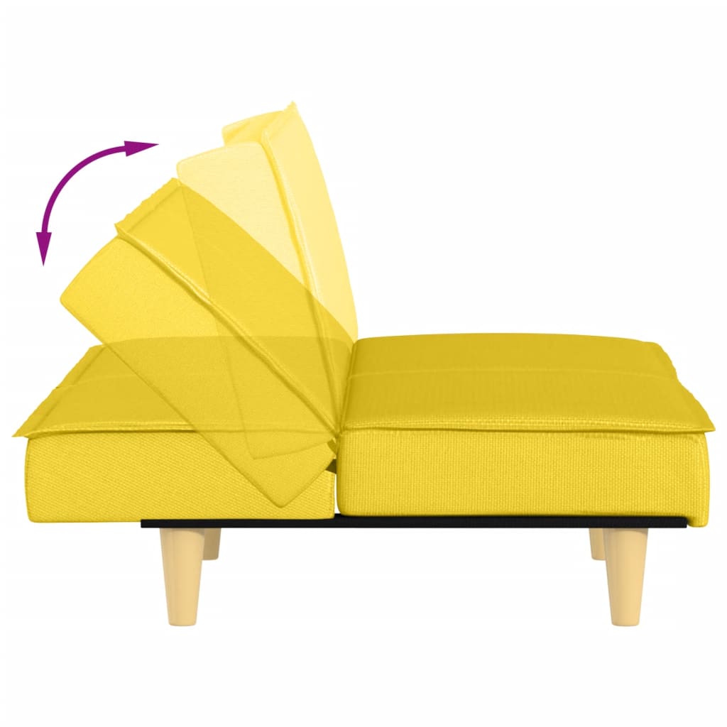 Schlafsofa Hellgelb Stoff