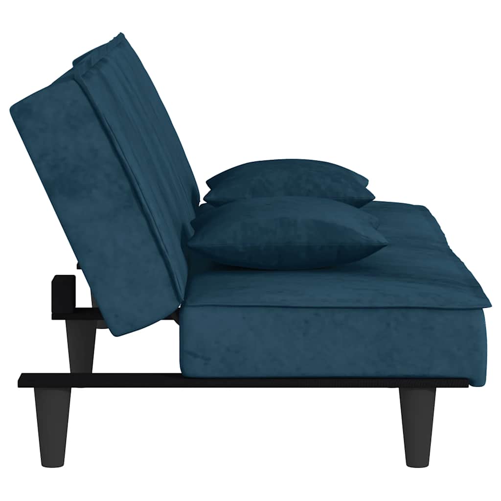 Schlafsofa Blau Samt