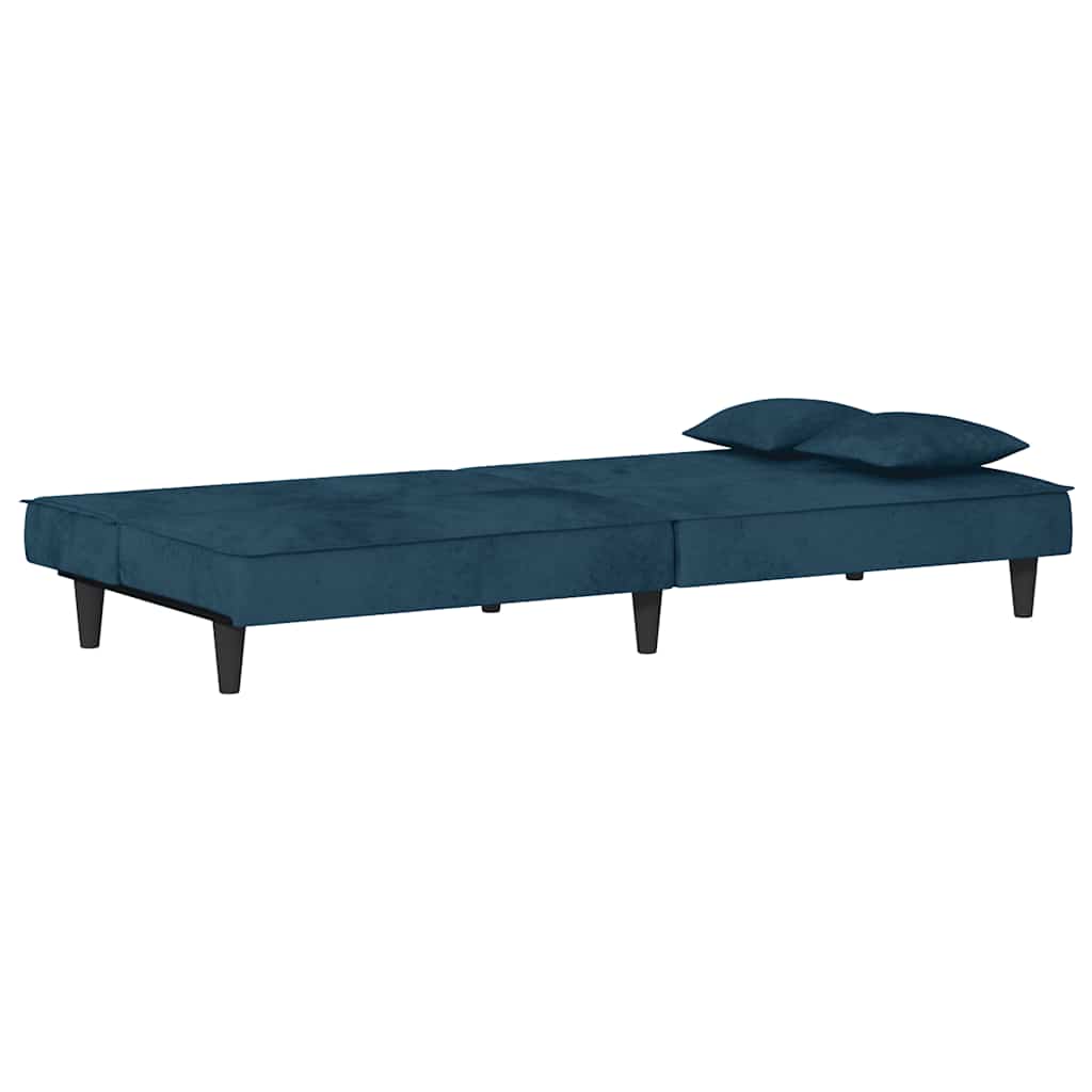 Schlafsofa Blau Samt