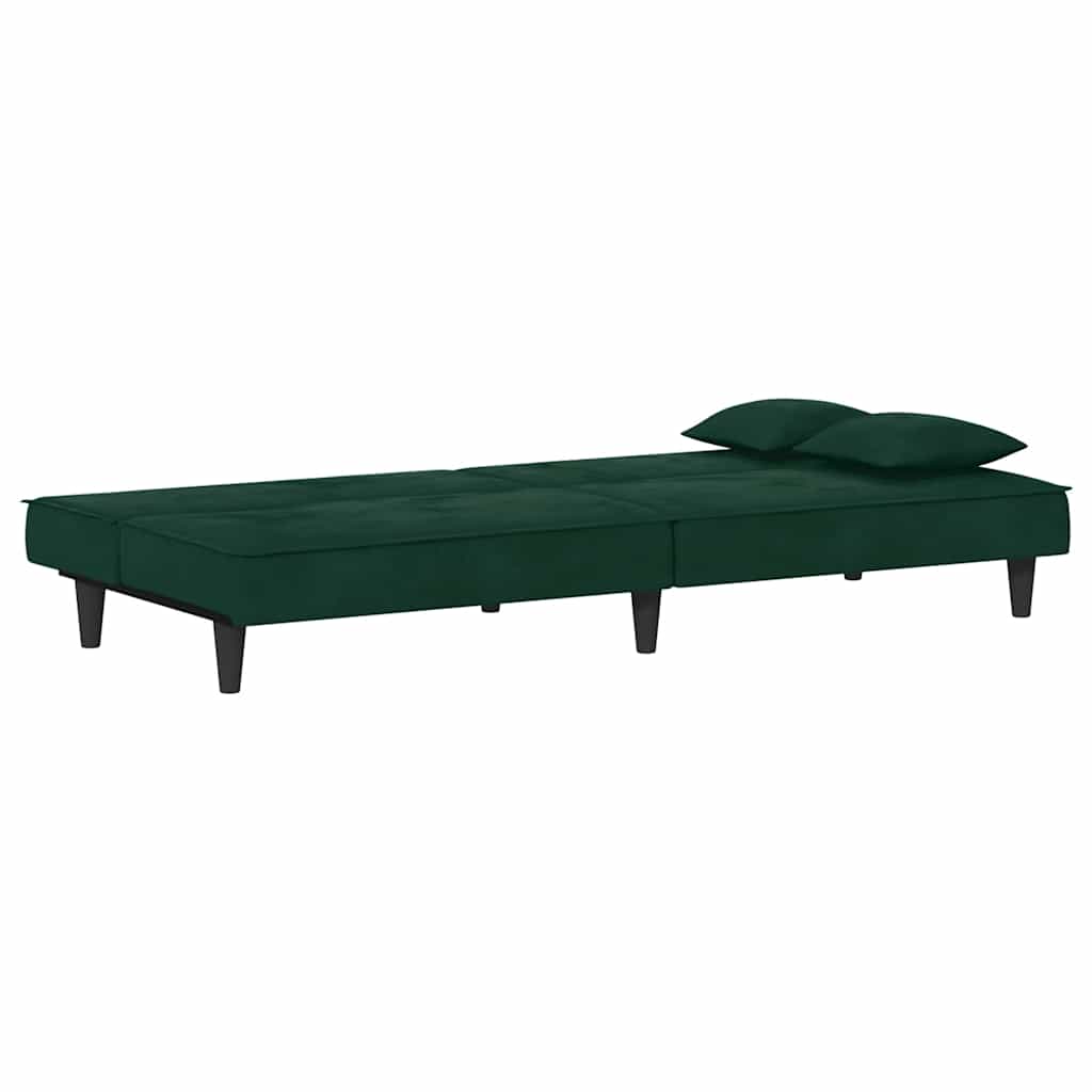 Schlafsofa Dunkelgrün Samt